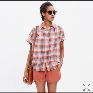 Madewell Central Drapey Plaid shirt XS